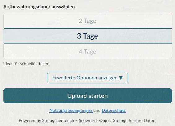 Upload starten
