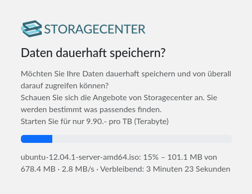 Upload Fortschritt